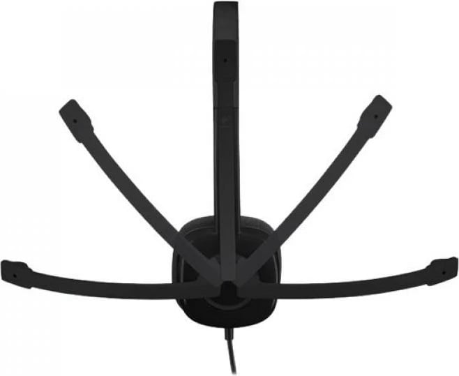 Kufje me mikrofon, Logitech, H151 (981-000589), stereo 3.5 mm, kontroll në kabllo, mikrofon me anulim zhurme, e zezë