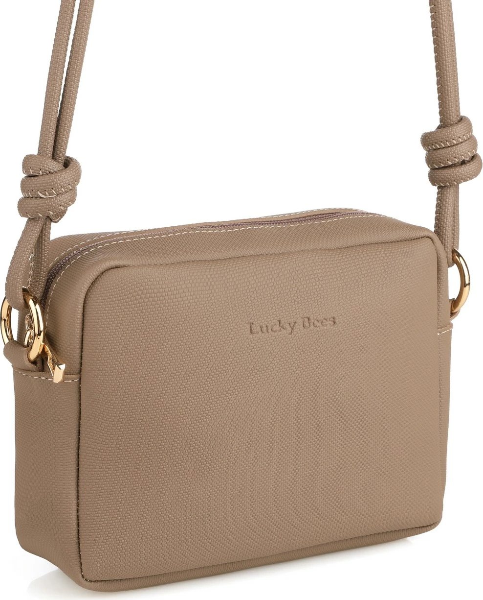 Çantë crossbody Lucky Bees, ngjyrë mink, 1269 v2