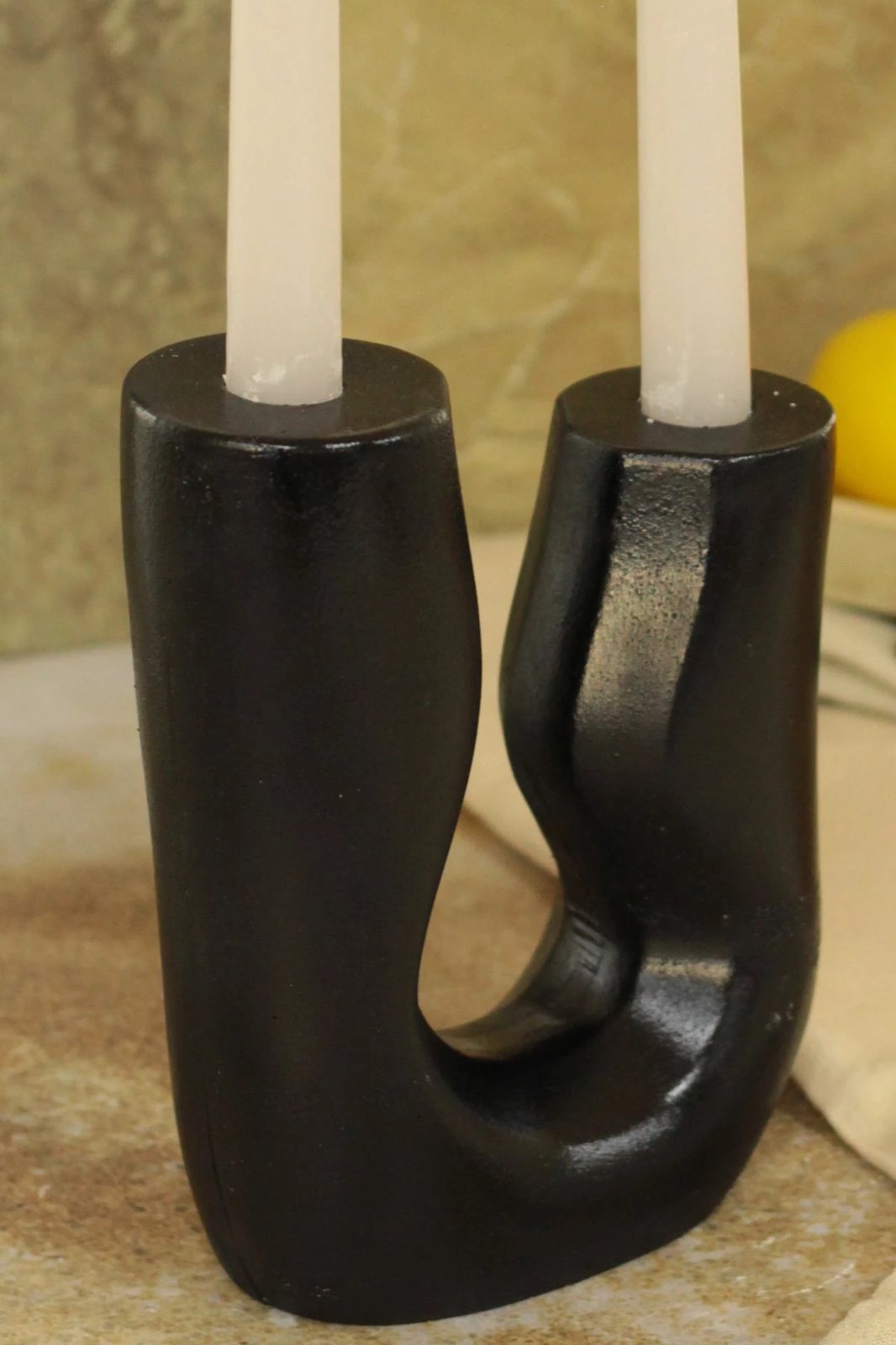 Set qiri mbajtës prej betoni, 3 copë, ngjyrë e zezë, Evila Originals, asimetrik