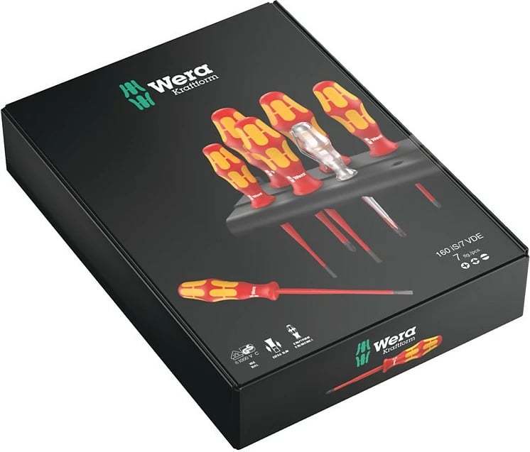 Set kaçavidash Wera 160 iS/7 Rack Kraftform Plus, me mbajtëse