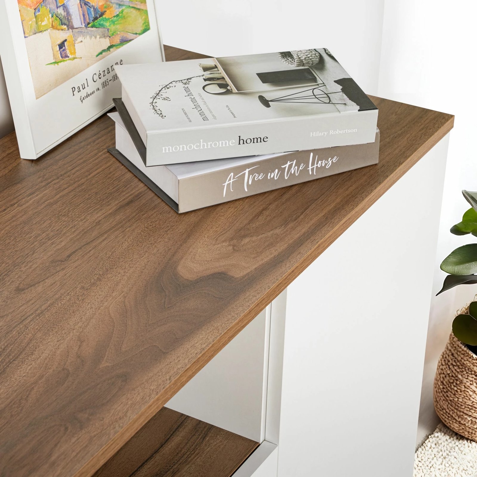 Konsolë Skye Decor, e bardhë, arrë, Arista