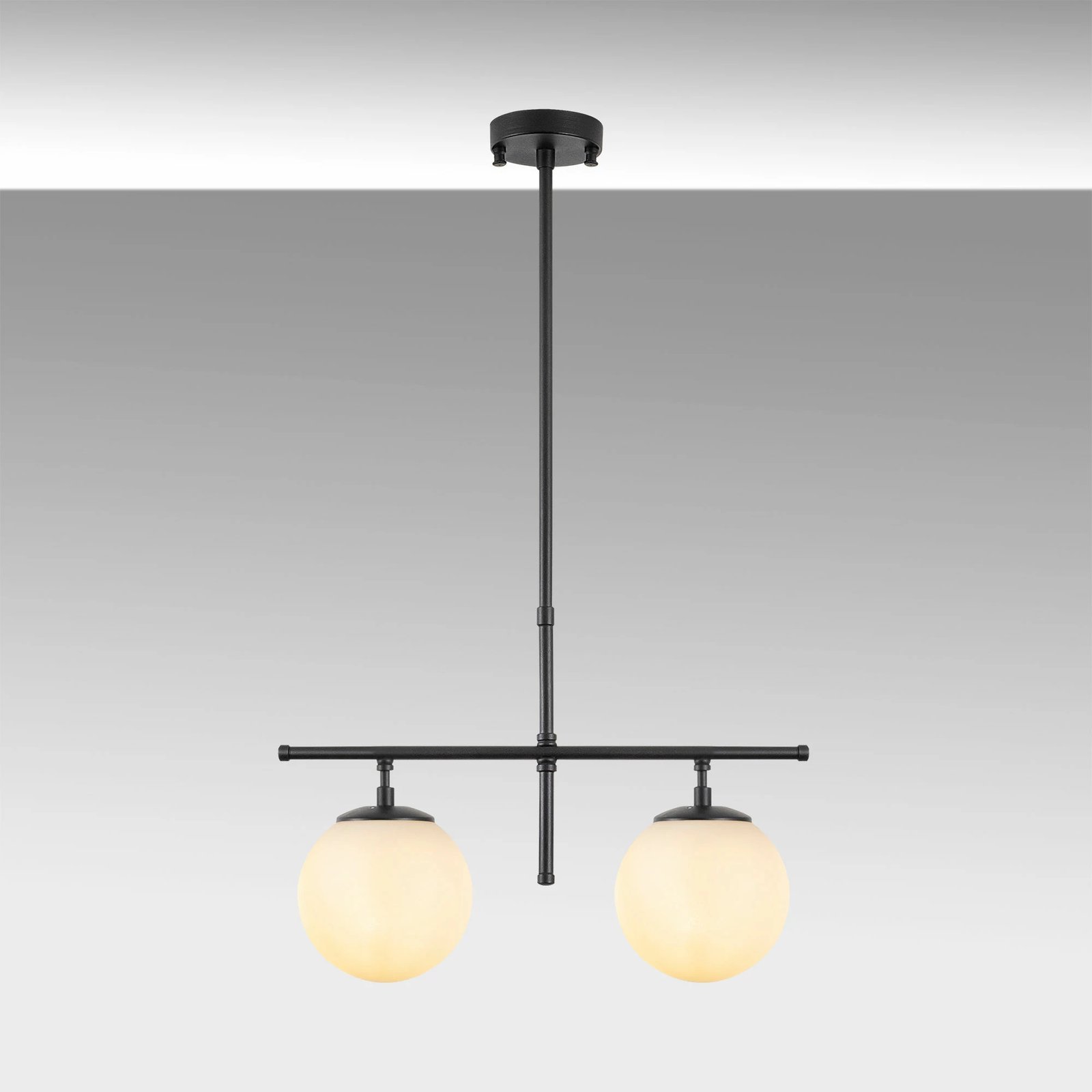 Llambë tavani Opviq Roe - 10755, ngjyrë e zezë/krem, lartësi e rregullueshme