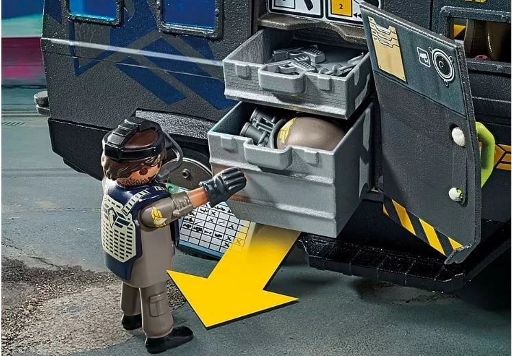 Set lodrash Playmobil City Action 71144, automjet terreni për forca speciale, me drita dhe tinguj, 73 pjesë