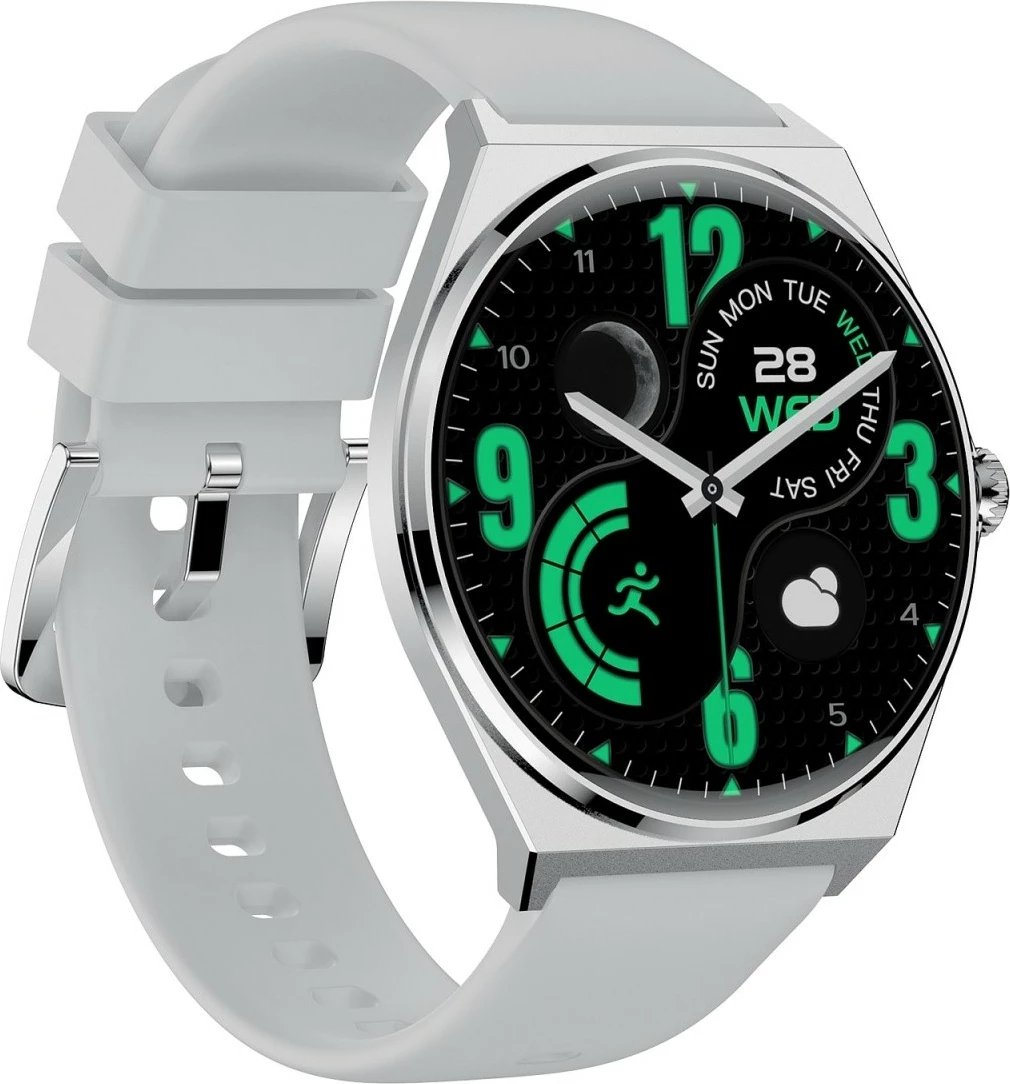 Smartwatch EcoWatch EW05 SL, 1.43", AMOLED, Bluetooth, Argjend