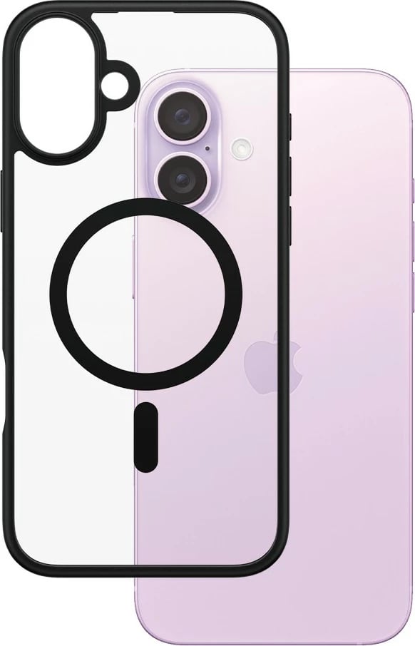 Mbështjellës PanzerGlass HardCase MagSAFE për iPhone 16 Plus, transparent/zi