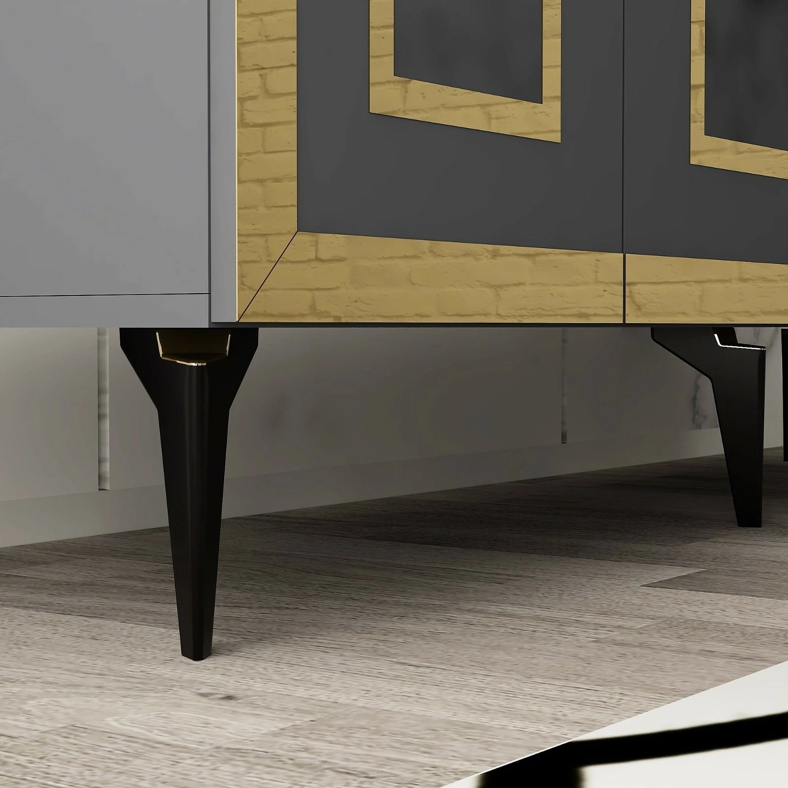 Konsolë Hanah Home, Karya, anthracite, gold