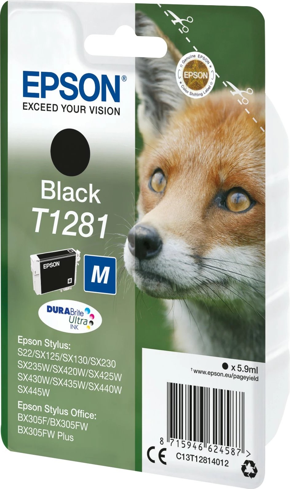 Toner Epson Fox T1281 DURABrite Ultra, 5.9ml, e zezë Toner Epson Fox T1281 DURABrite Ultra, 5.9ml, e zezë