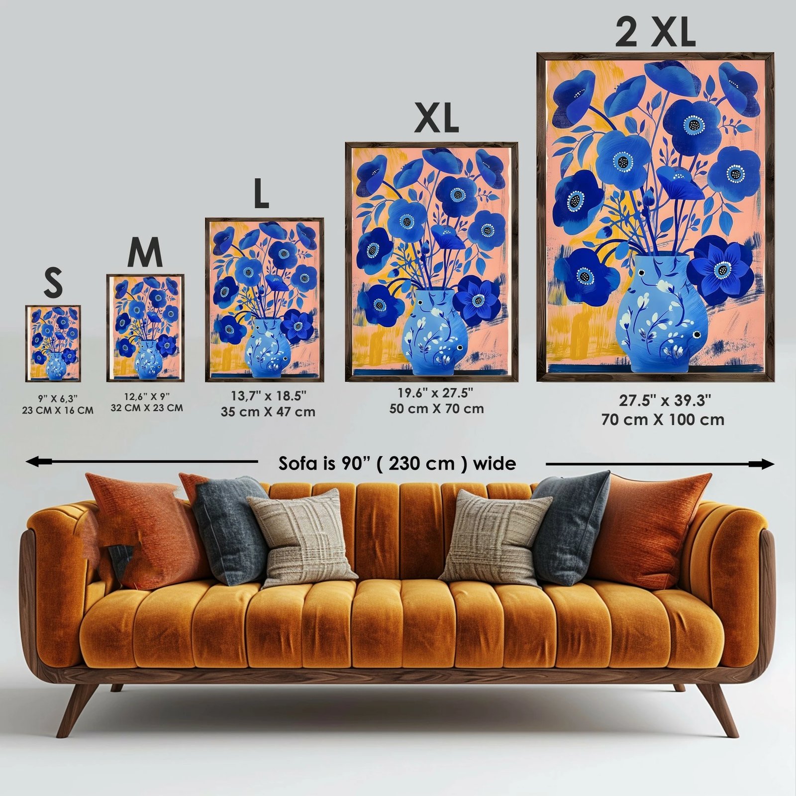 Pikturë dekorative me kornizë MDF, Wallity GE216-L, shumëngjyrëshe