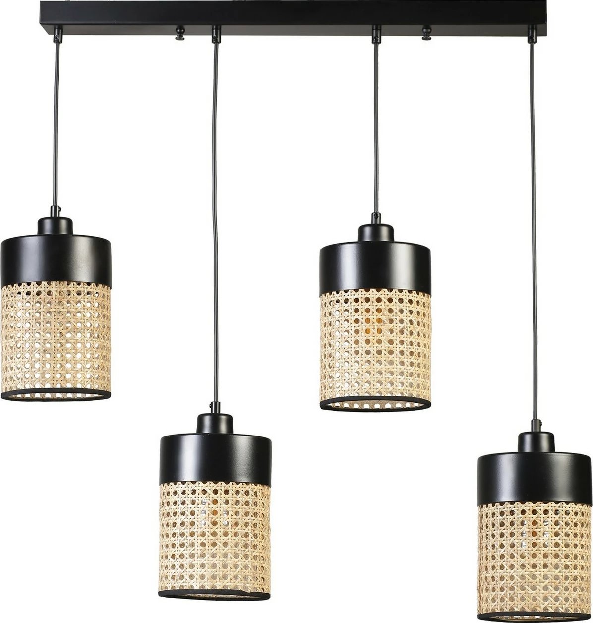 Llambë tavani Opviq, rattan dhe e zezë, 8705-6 Llambë tavani Opviq, rattan dhe e zezë, 8705-6