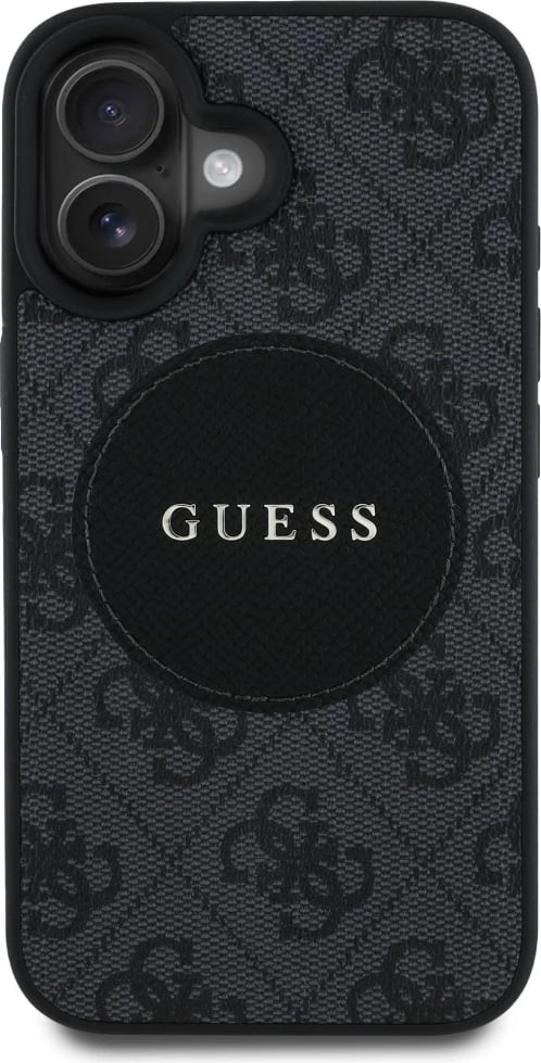 Mbështjellës Guess 4G Circle Classic Logo MagSafe për iPhone 16, i zi Mbështjellës Guess 4G Circle Classic Logo MagSafe për iPhone 16, i zi