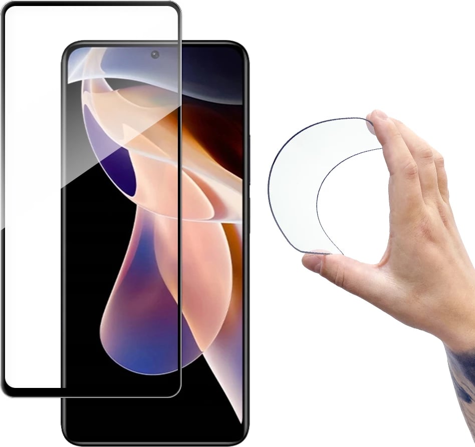 Mbështjellës xhami Wozinsky Full Cover Flexi Nano për Xiaomi Redmi Note 11 Pro / 11 Pro+, Transparent