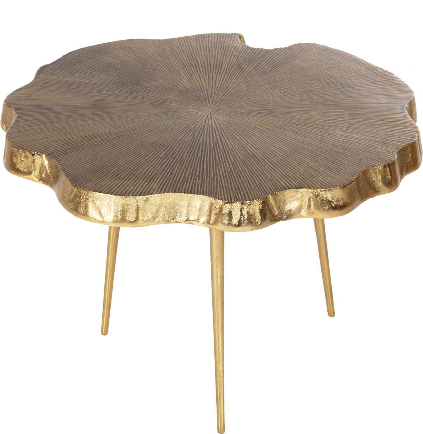 Tavolinë kafeje ANGUL, metal, ngjyrë ari-zi, FH4263, 62x62x44H cm