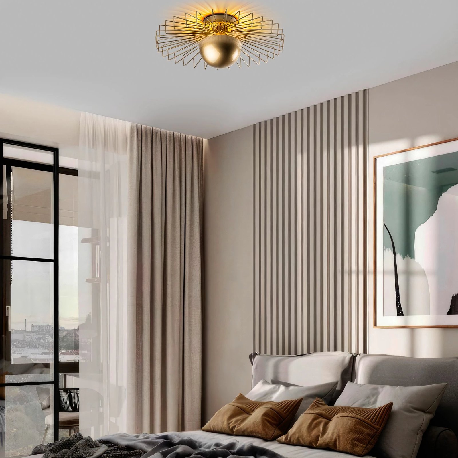 Llambë tavani Opviq Kaya, ngjyrë ari, 60x60x24 cm