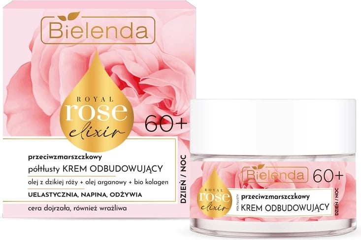 Krem fytyre kundër rrudhave për femra Bielenda Royal Rose Elixir 60+, 50ml