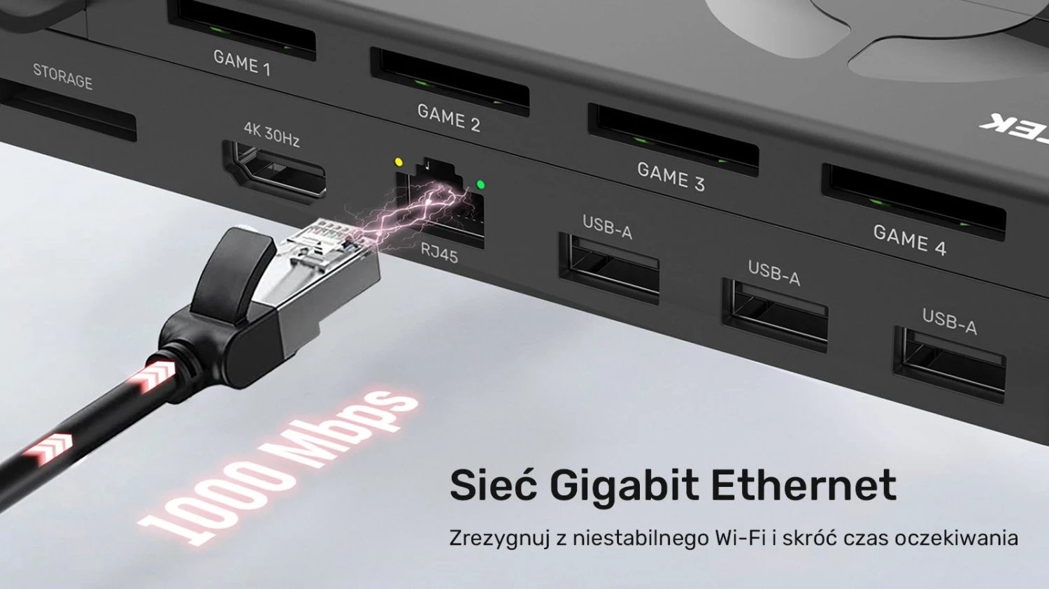 Stacioni i dokimit për Nintendo Switch Unitek, 100W 4K, i zi Stacioni i dokimit për Nintendo Switch Unitek, 100W 4K, i zi