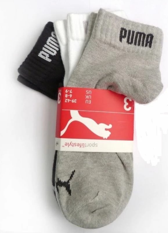 Çorape Puma për meshkuj dhe femra, të bardha, të zeza, gri