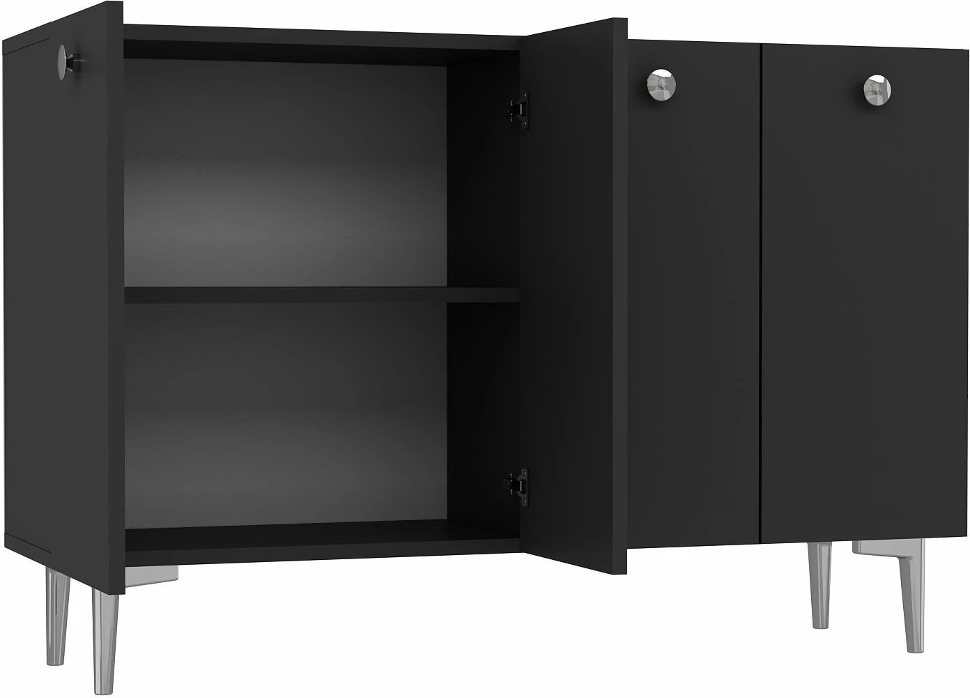 Konsol Skye Decor, ngjyrë antracit, argjend