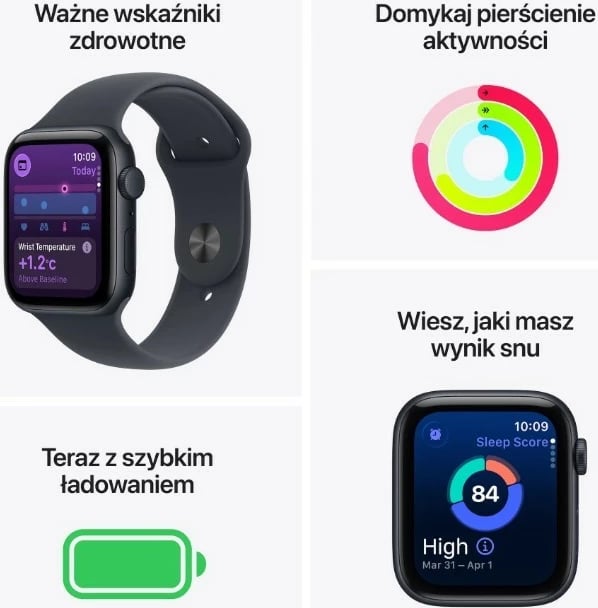 Smartwatch, Apple, Watch SE 3 MEP74MP/A, GPS + Cellular, 40 mm, ekran OLED LTPO Retina, 64 GB, rezistencë ujit 50 m, Moonlight, rrip sport M/L
