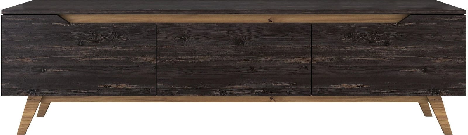 Komodë TV Skye Decor, D1 - 1009, ngjyrë e zezë dhe arre