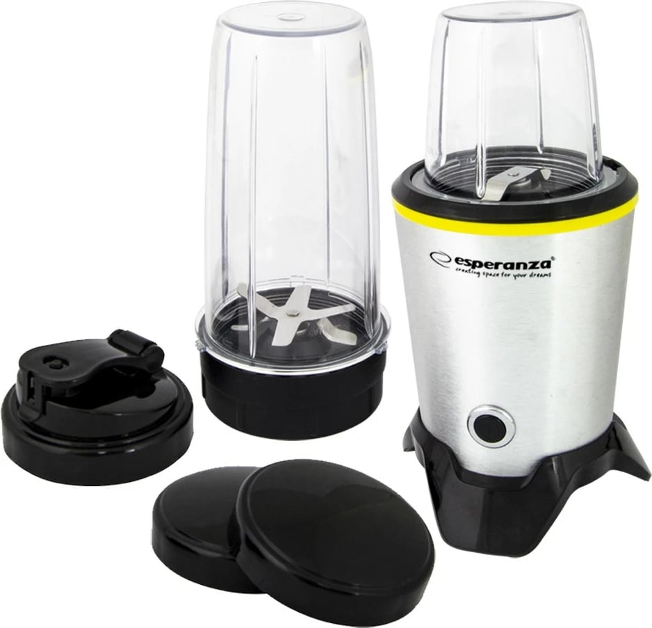 Blender personal Esperanza Nutri Master EKM028, 1000W, alumini, set gotash Tritan Blender personal Esperanza Nutri Master EKM028, 1000W, alumini, set gotash Tritan