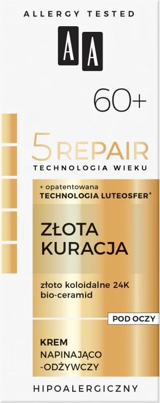 Krem për rreth syve AA Technologia Wieku 5Repair 60+ Gold Repair për femra 15ml