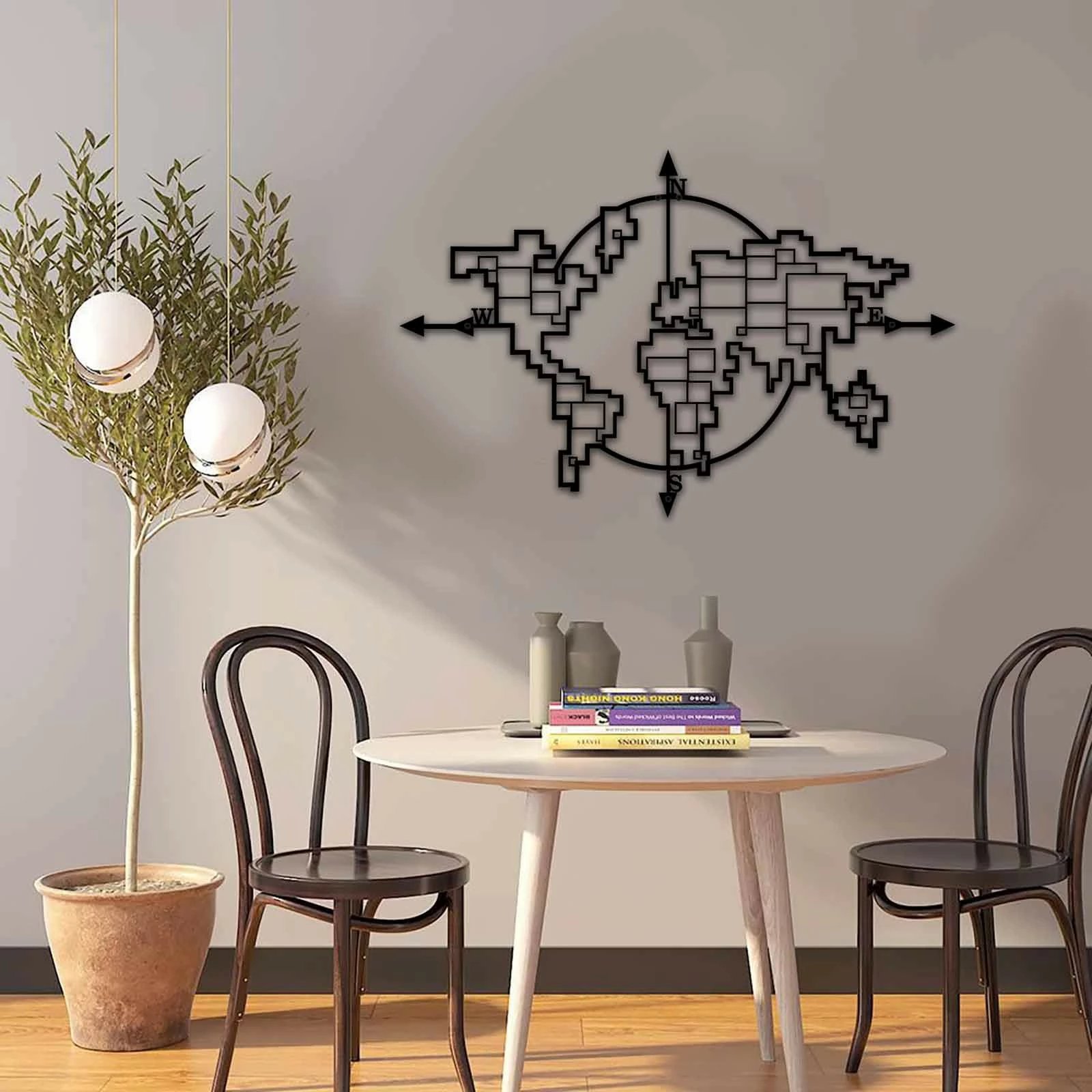 Aksesor dekorativ metalik për mur Wallity, MT - 012