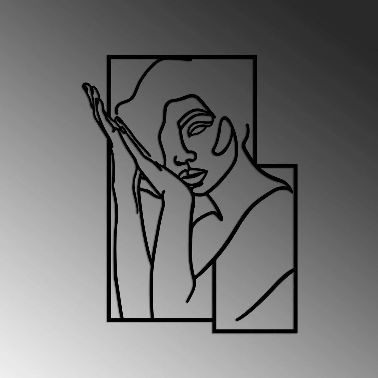 Aksesor dekorativ metalik për mur, Wallity, grua 2 - M