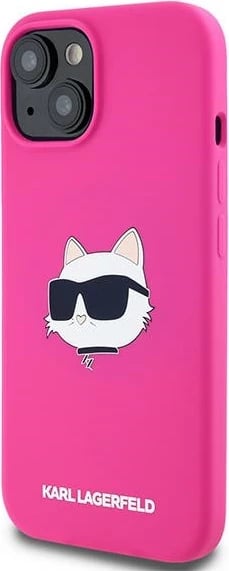 Mbështjellës Karl Lagerfeld Silicone Choupette Head MagSafe për iPhone 15 Plus / 14 Plus, Rozë