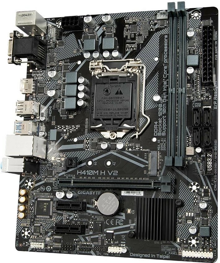 Pllakë amë Gigabyte H410M H V2, Socket LGA1200, micro ATX, DDR4, e zezë