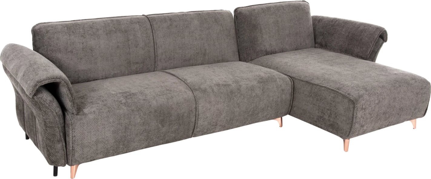 Divan qoshe i kthyeshëm MAILO, FH6071.02, pëlhurë gri e errët, këmbë metalike, 300x150x80H cm