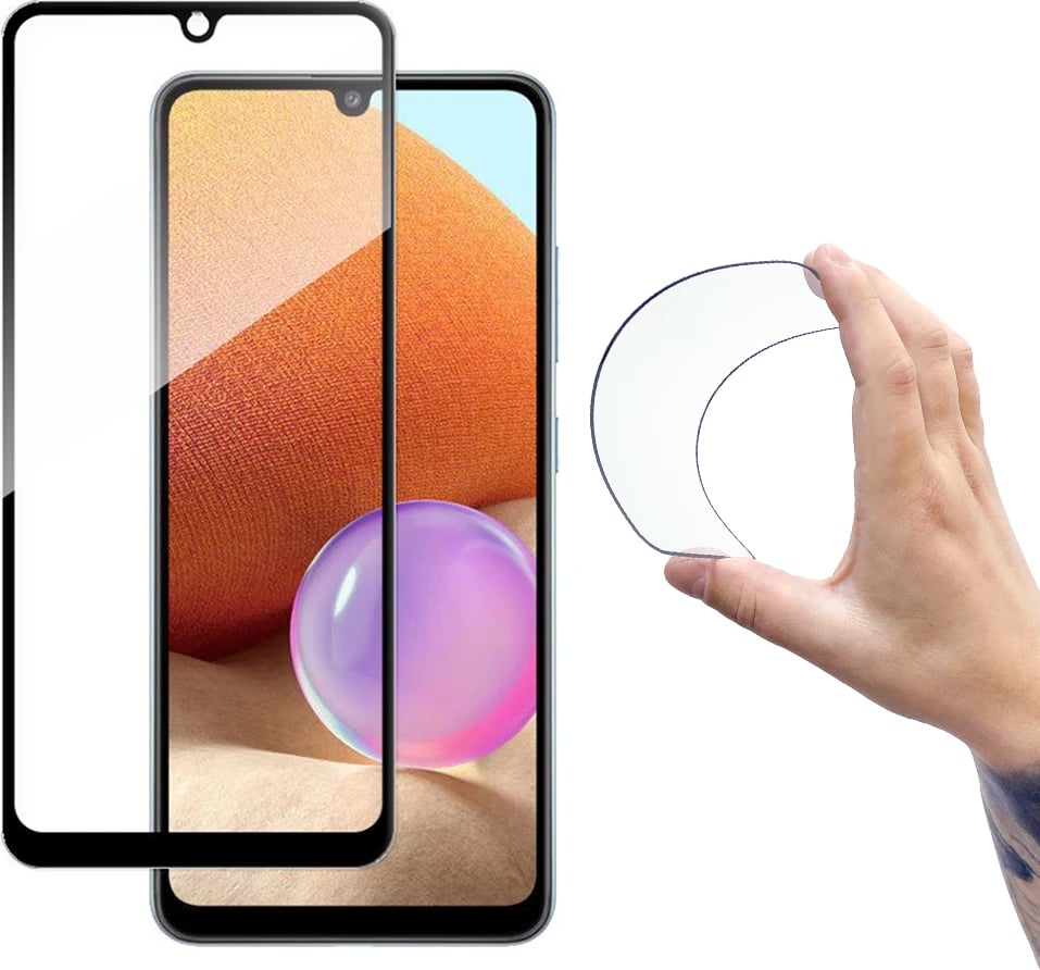 Mbështjellës xhami Wozinsky Full Cover Flexi Nano për Samsung Galaxy A42 5G, transparent