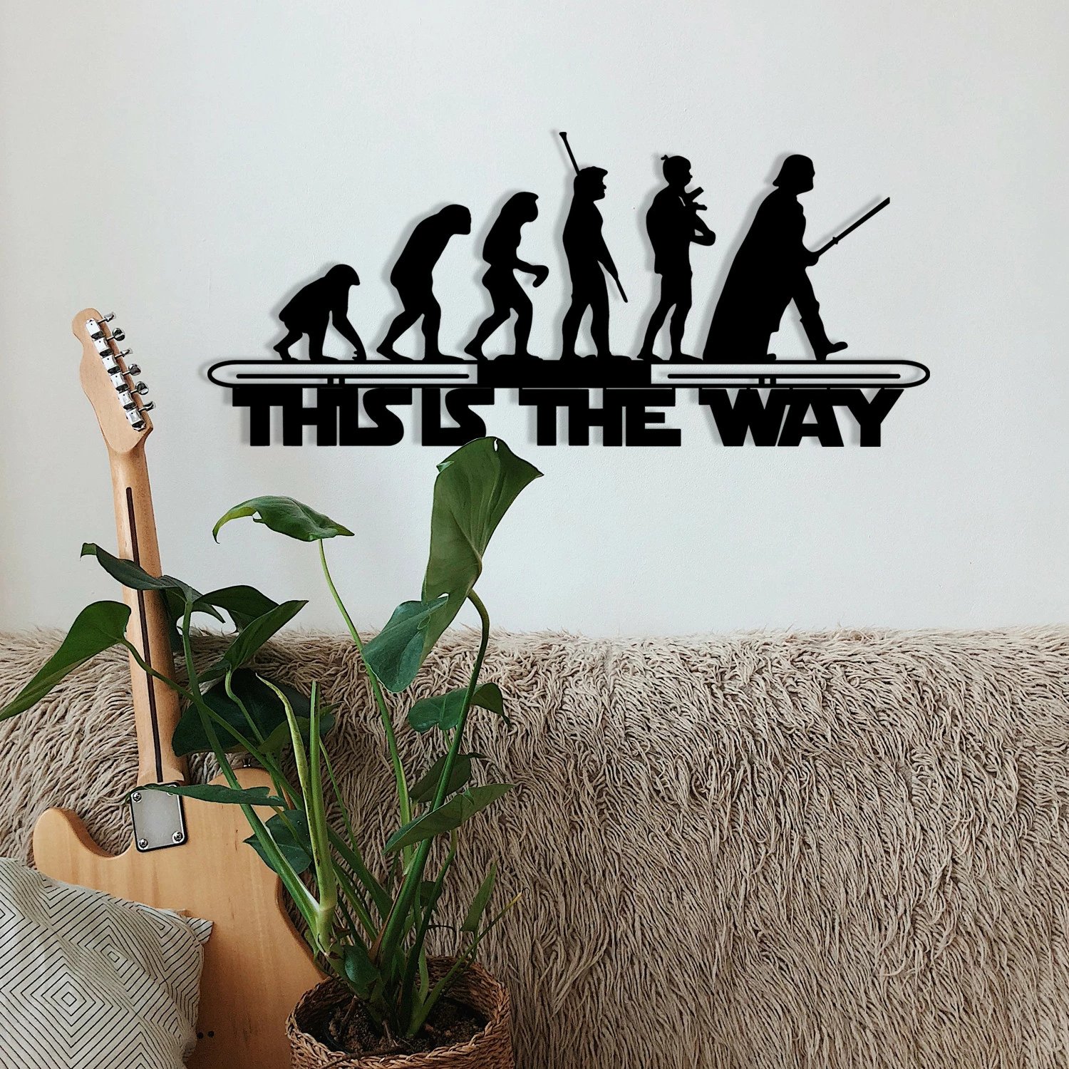 Aksesor dekorativ metalik për mur Wallity, Evrim, ngjyrë e zezë, 69x30cm