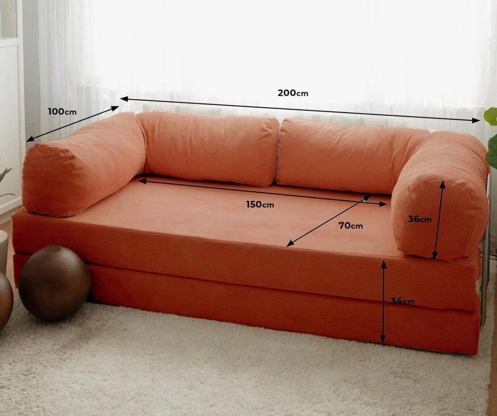 Divan-krevat treshe, ngjyrë vermilion, Atelier del Sofa, Nook