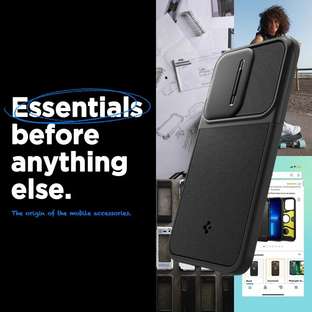 Mbështjellës Spigen Optik Armor për Samsung Galaxy A55 5G, i zi