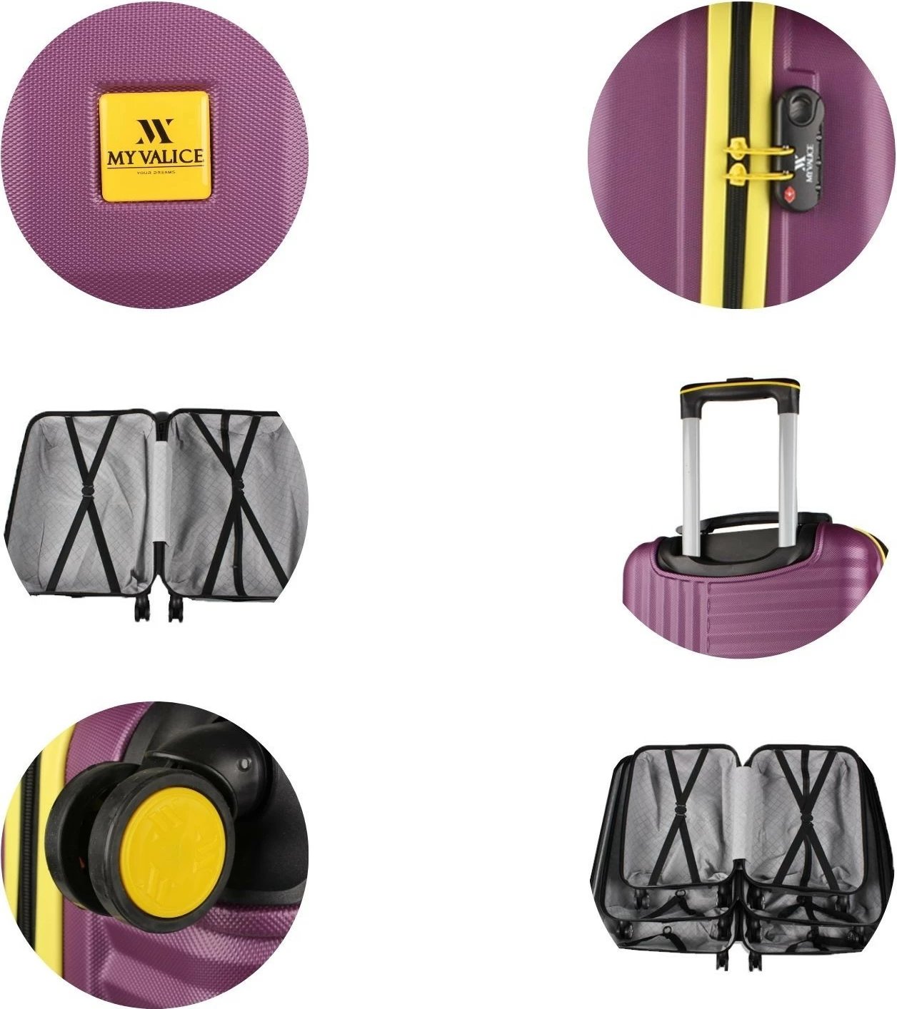 Set valixhesh (2 copë), ngjyrë damson, Zoozie Bags, 8234