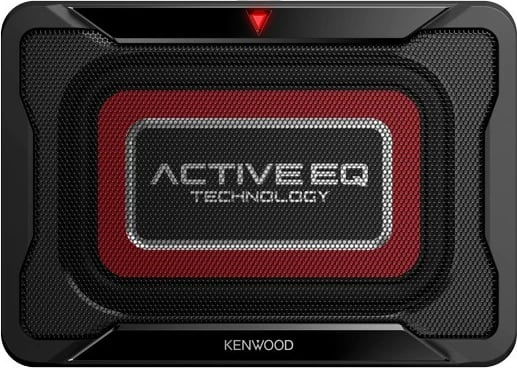 Subwoofer aktiv Kenwood KSC-PSW7EQ, klasë D, telekomandë me kabllo, alumini, i zi