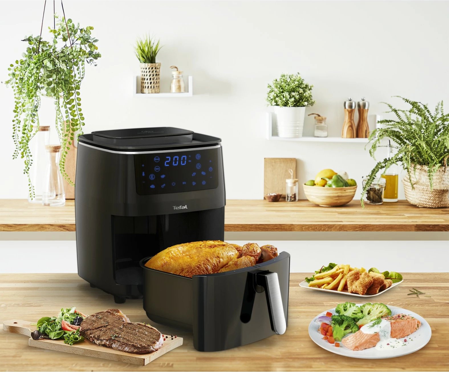 Fritezë ajri Tefal Easy Fry Grill & Steam FW2018, 1.6 kg, e zezë