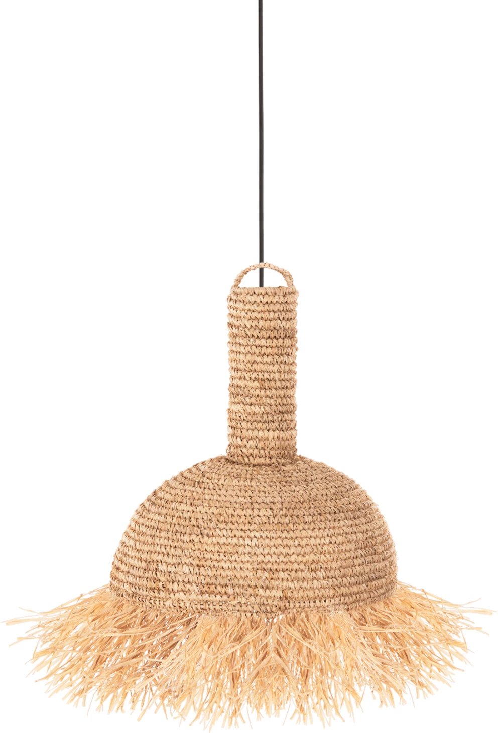 Llambë varëse për tavan me fransha, fibra palme të thara, FH7855, Φ41,5x48H cm