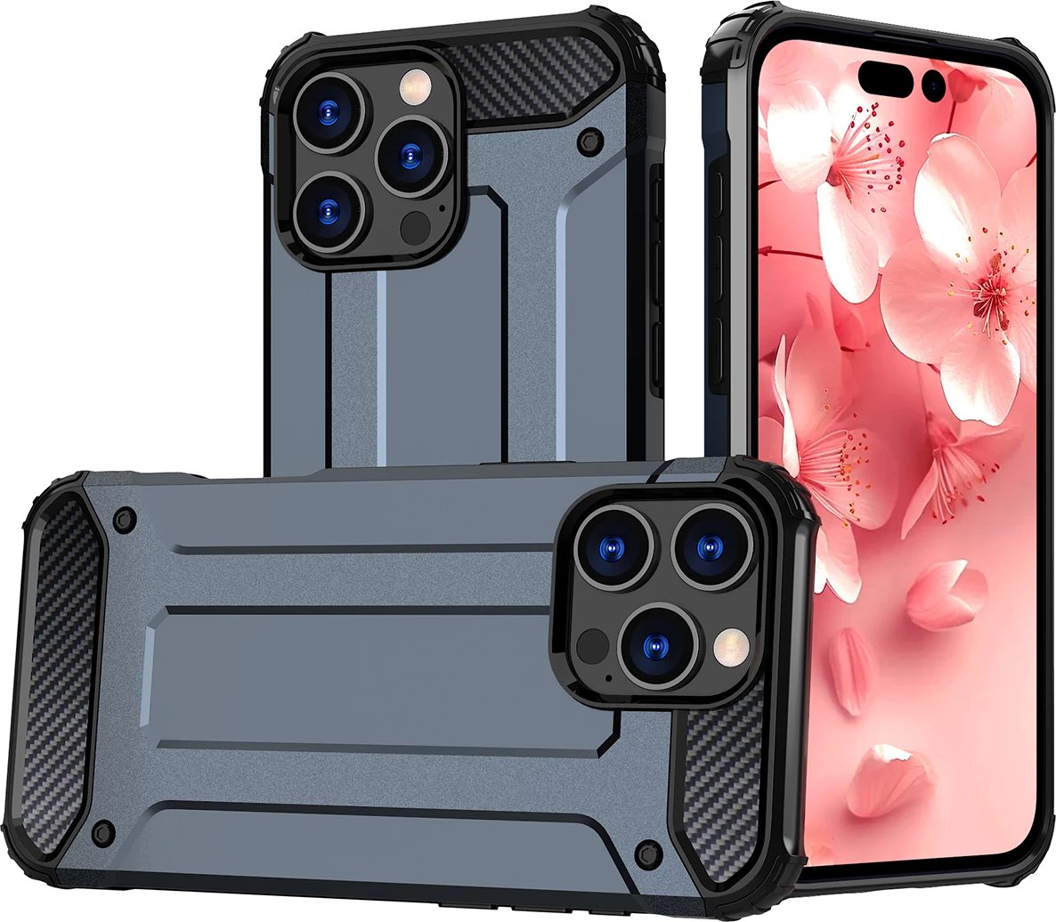 Mbështjellës Hurtel Hybrid Armor për iPhone 16 Pro, Blu
