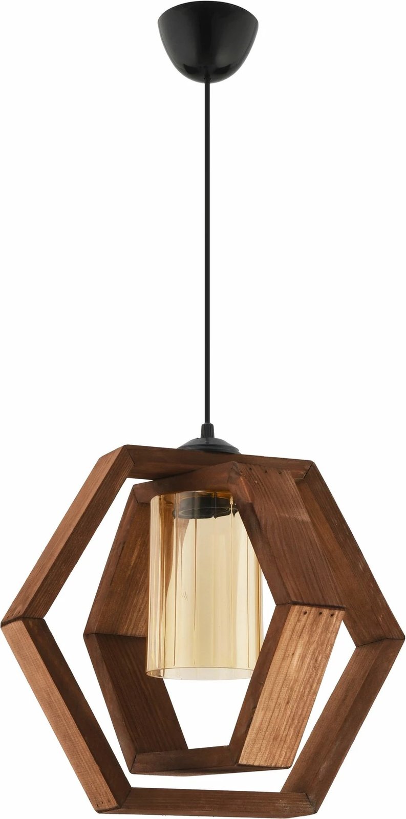 Llambë tavani Opviq, Dualhex, xham i errët, trup druri