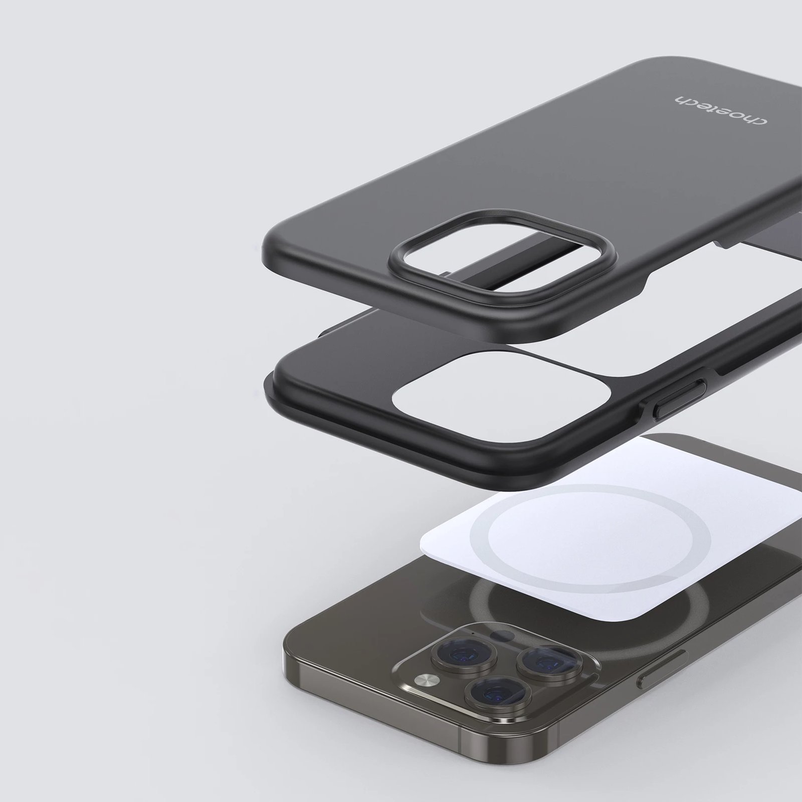 Mbështjellës Choetech PC0114-MFM-BK për iPhone 13 Pro Max, i zi, Made For MagSafe