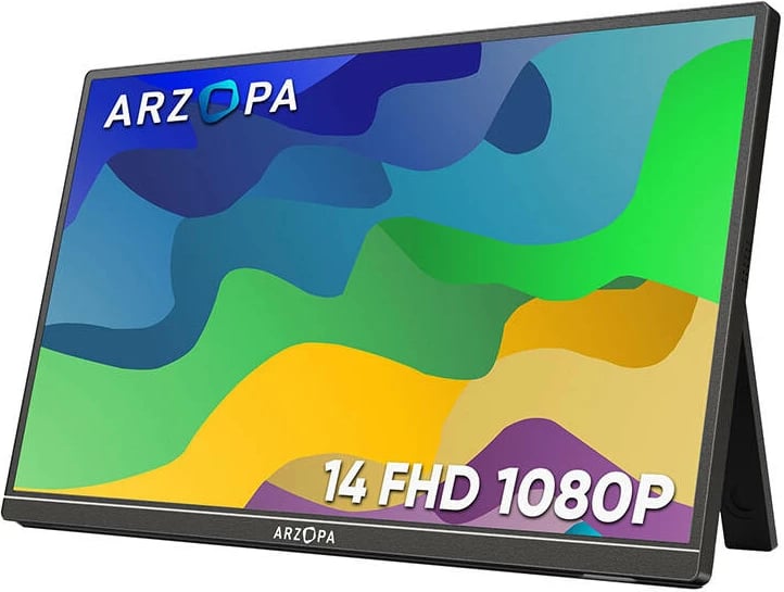 Monitor portativ Arzopa A1S, 14", FHD 1080p, HDR, USB-C, mini HDMI, me altoparlant, i zi