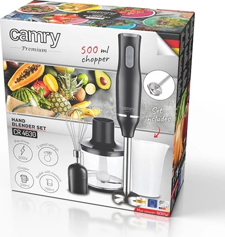 Blender dore, Adler CR 4630, 800W max 500W nom, 2 shpejtësi, inoks, i zi, komplet Blender dore, Adler CR 4630, 800W max 500W nom, 2 shpejtësi, inoks, i zi, komplet