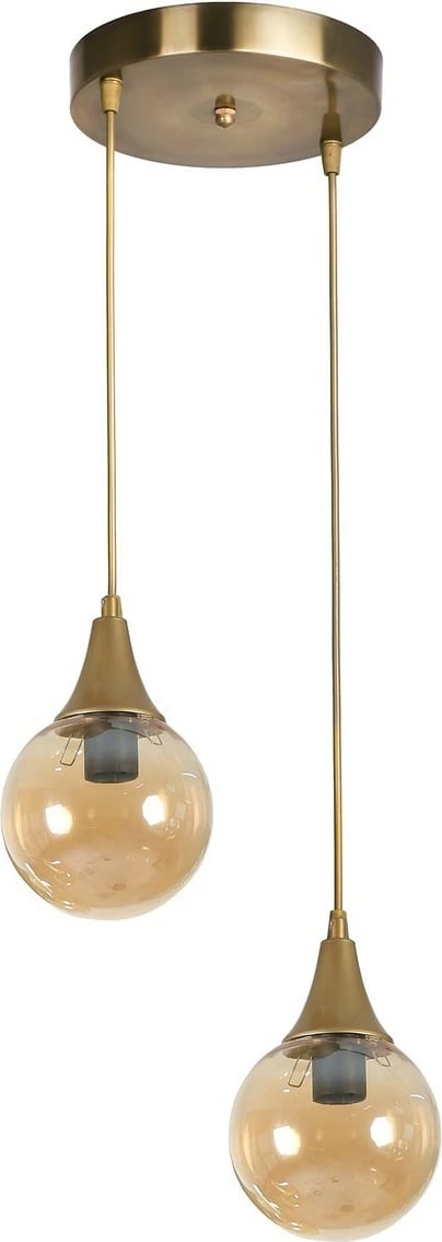 Llambë tavani Opviq Afra, 2 drita, tepsi, ngjyrë balte dhe ari