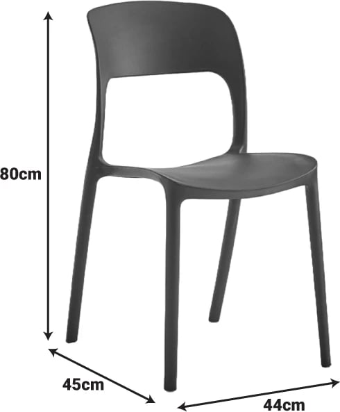 Karrige Zanna e grumbullueshme, polipropilen, ngjyrë e zezë, 44x45x80cm