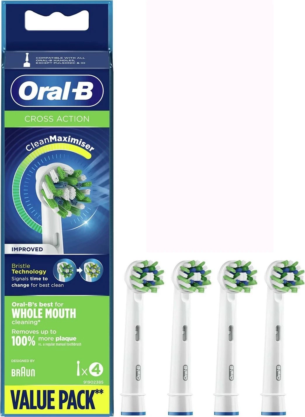 Koka furçe dhëmbësh Oral-B, CrossAct EB50-4 N, e bardhë