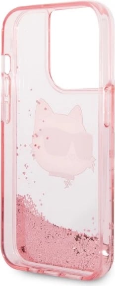 Mbështjellës Karl Lagerfeld KLHCP14XLNCHCP për iPhone 14 Pro Max 6.7", Glitter Choupette, rozë