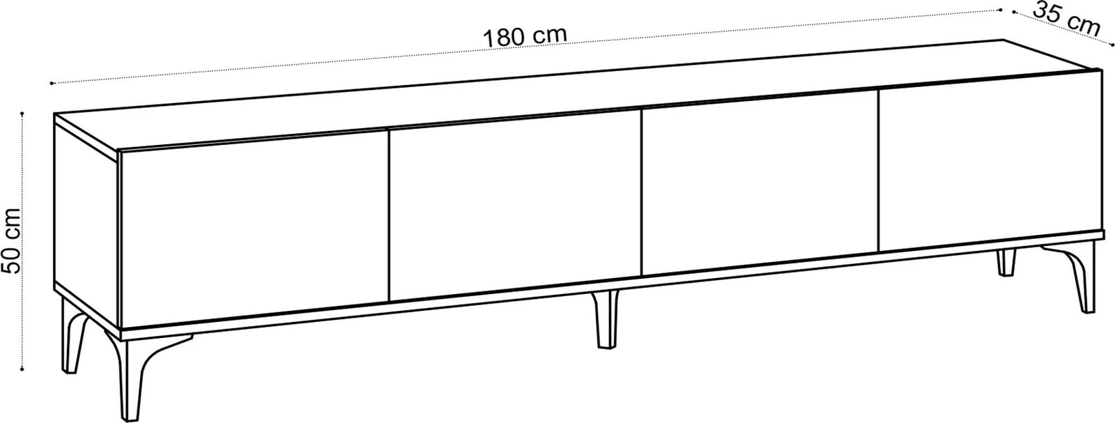 Komodë TV Hanah Home, Nora, ngjyrë lisi safir
