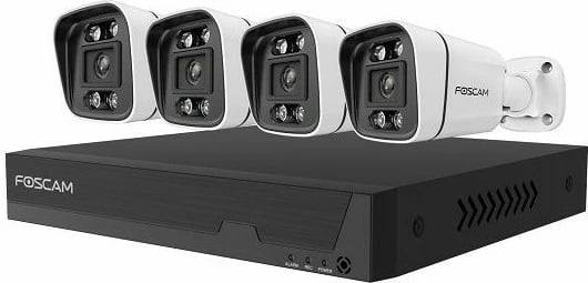 Set kamerash sigurie Foscam FN9108E-B4-2T, 4 kamera, regjistrues, 2TB, e bardhë