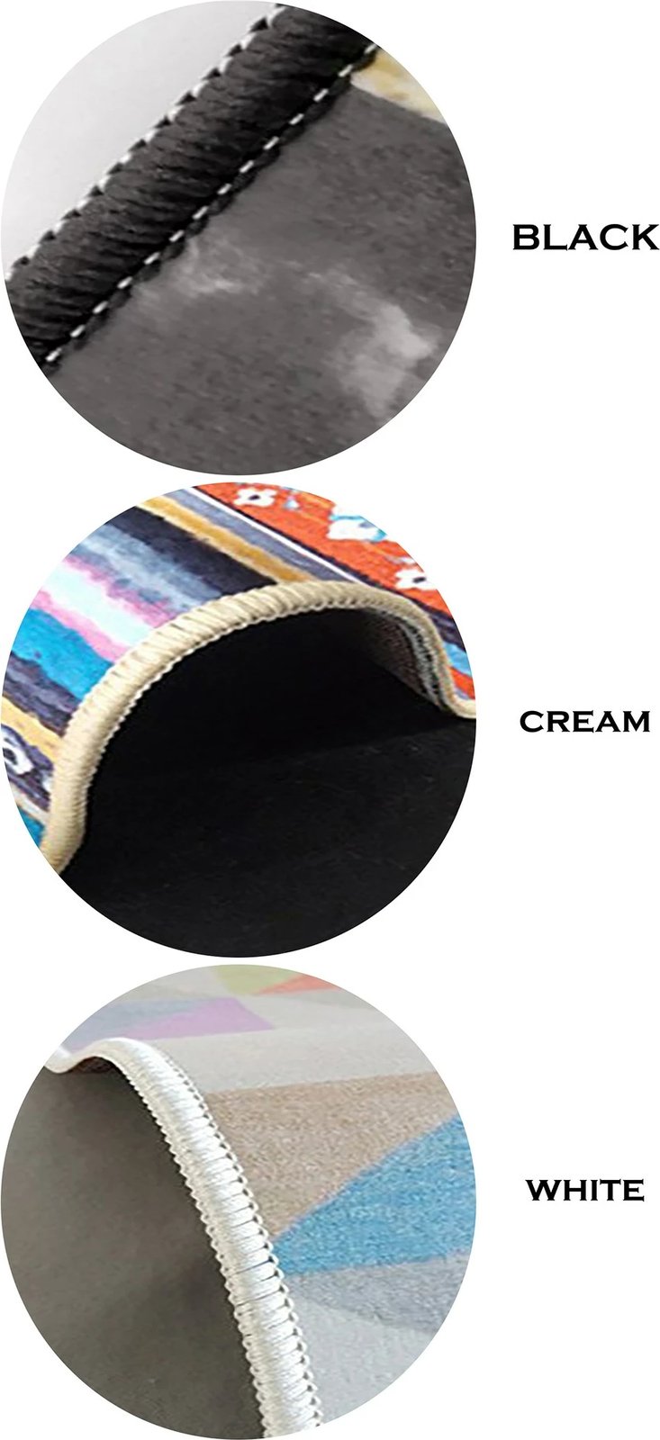 Qilim i rrumbullakët për fëmijë, ngjyrë e bardhë, dizajn me kafshë, Conceptum Hypnose, Woopamuk109, 100x100cm